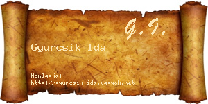 Gyurcsik Ida névjegykártya